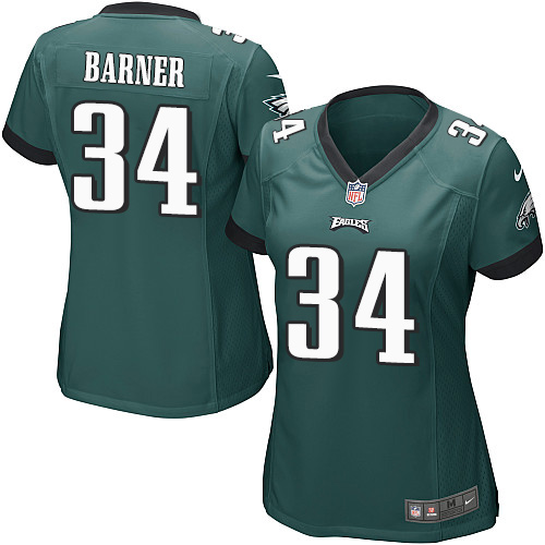 Women's Game Kenjon Barner Nike Jersey Midnight Green Home - #34 NFL Philadelphia Eagles